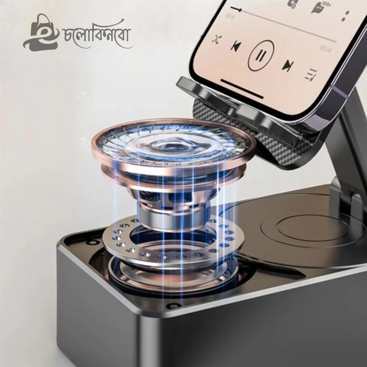 3-in-1 Bluetooth Speaker Phone Stand with Power Bank-2009202503