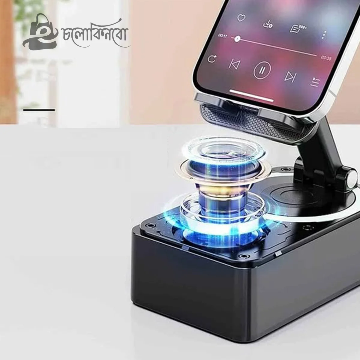 3-in-1 Bluetooth Speaker Phone Stand with Power Bank-2009202508