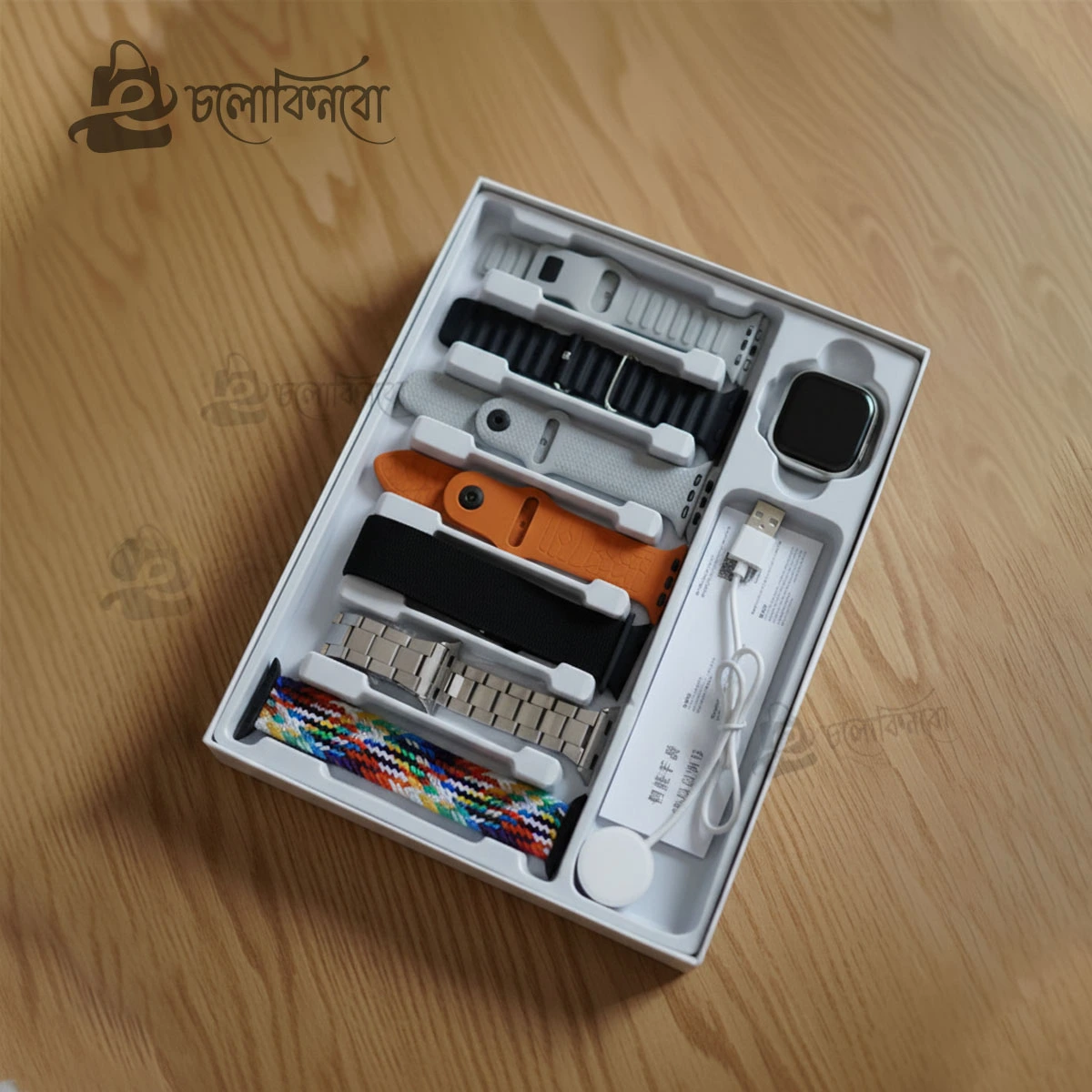 S30 Pro Max Series 10 Smart Watch With 7 Straps Silver Edition-0711202505